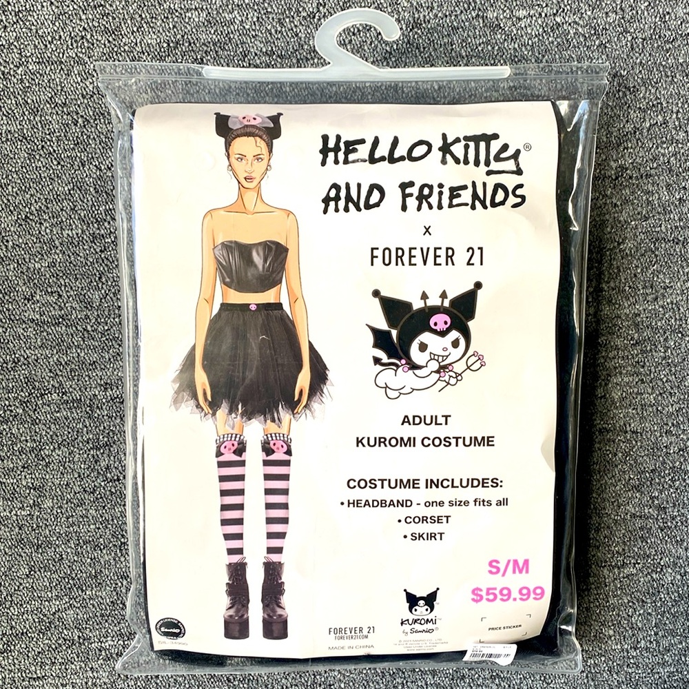 Hello Kitty & Friends Adult Kuromi Costume - Size Small/Medium - NWT